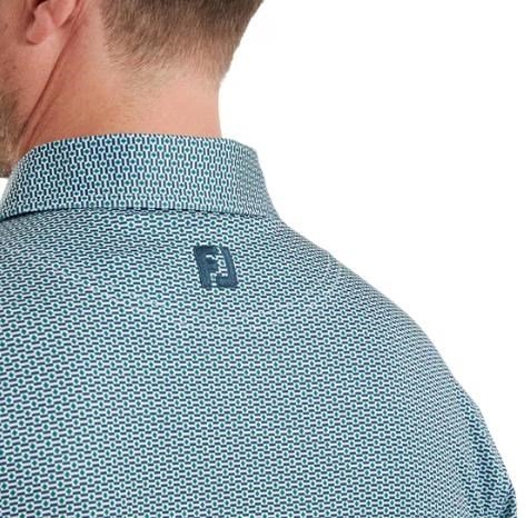 FootJoy Nautical Flag Print Lisle pánske polo, field green/navy