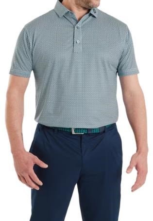 FootJoy Nautical Flag Print Lisle pánske polo, field green/navy