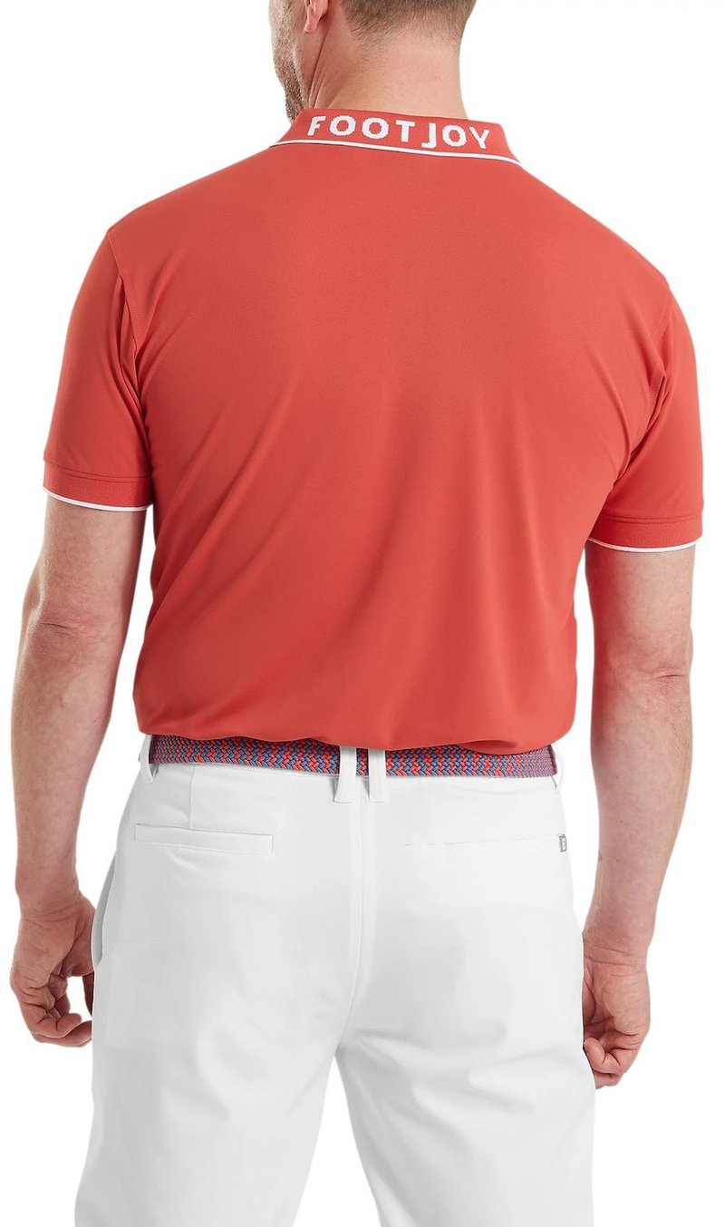 FootJoy FJ Wordmark Pique pánske polo, nantucket red