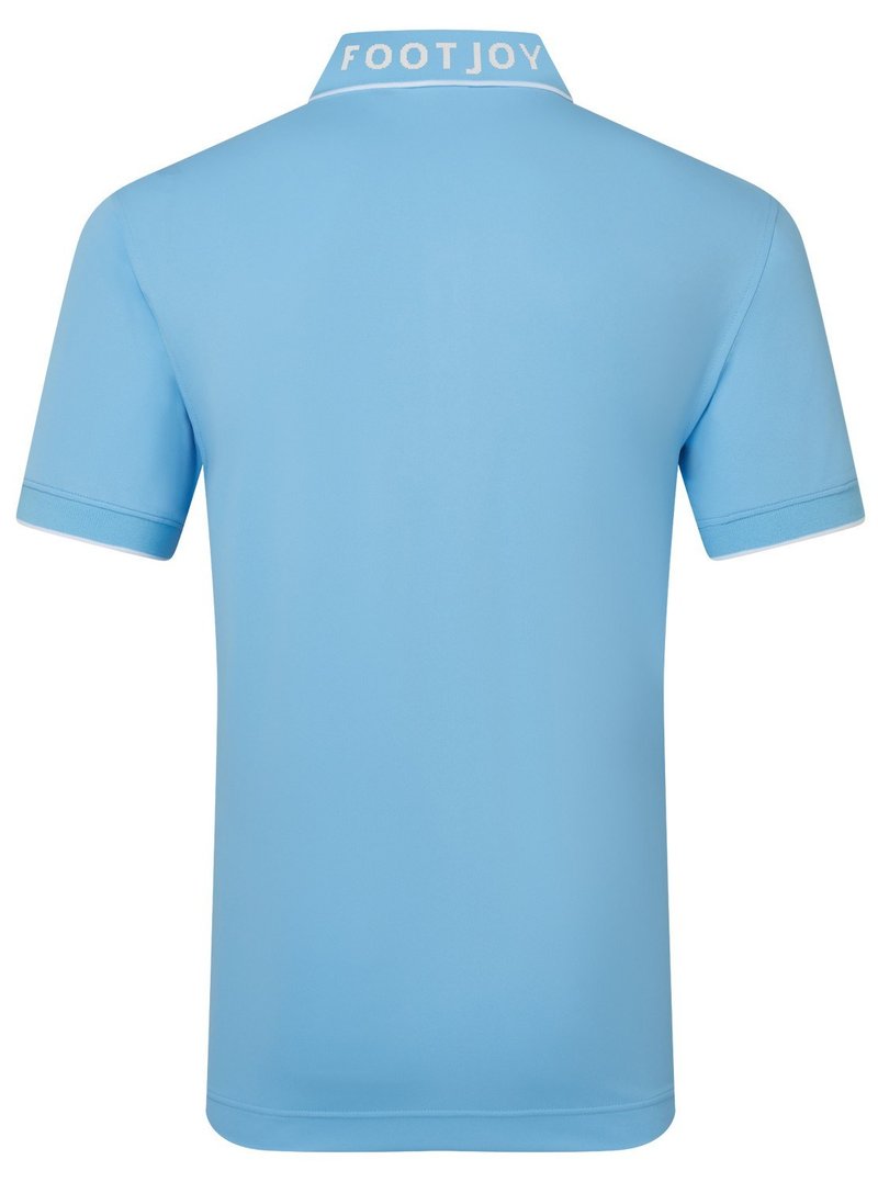 FootJoy FJ Wordmark Pique pánske polo, blue reef