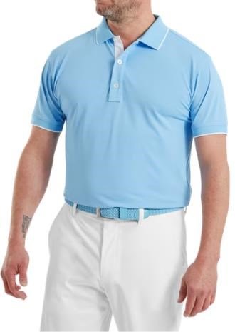 FootJoy FJ Wordmark Pique pánske polo, blue reef