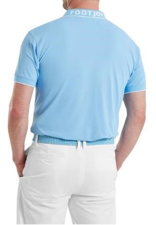 FootJoy FJ Wordmark Pique pánske polo, blue reef