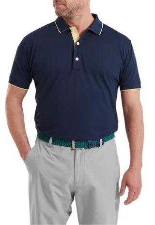 FootJoy FJ Wordmark Pique pánske polo, navy