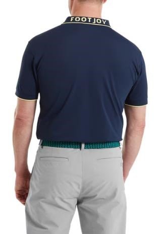 FootJoy FJ Wordmark Pique pánske polo, navy