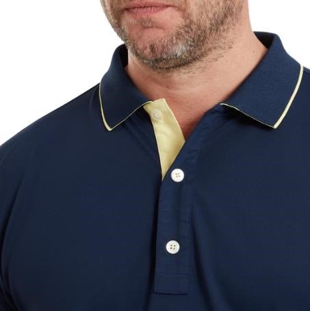 FootJoy FJ Wordmark Pique pánske polo, navy