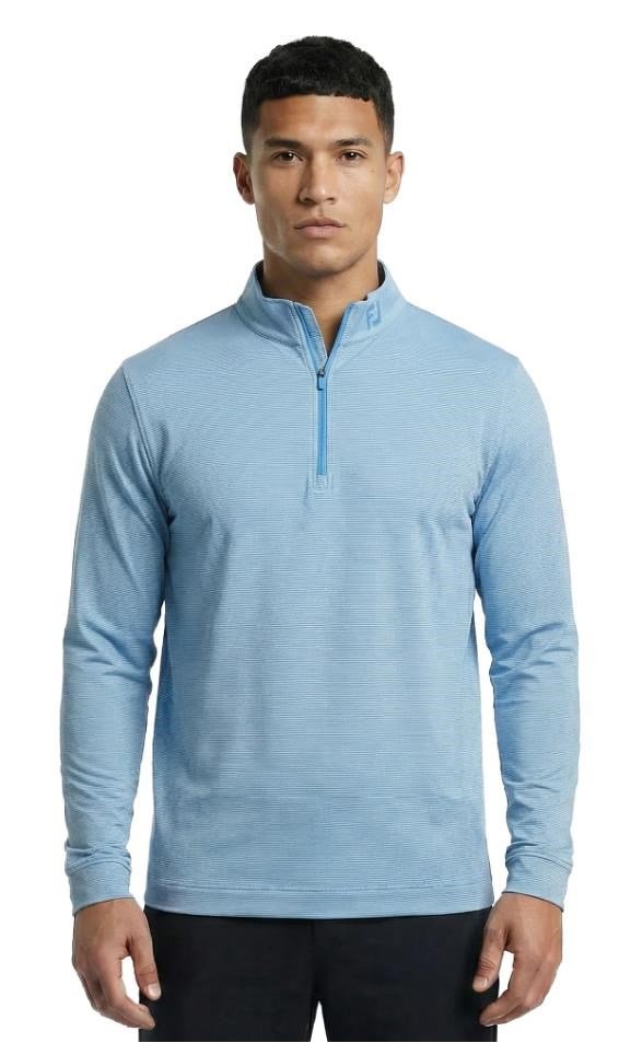 FootJoy Ottoman Stripe Chill-Out pánska mikina, chambray/coastal blue