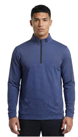 FootJoy Ottoman Stripe Chill-Out pánska mikina, čierna/vivid violet