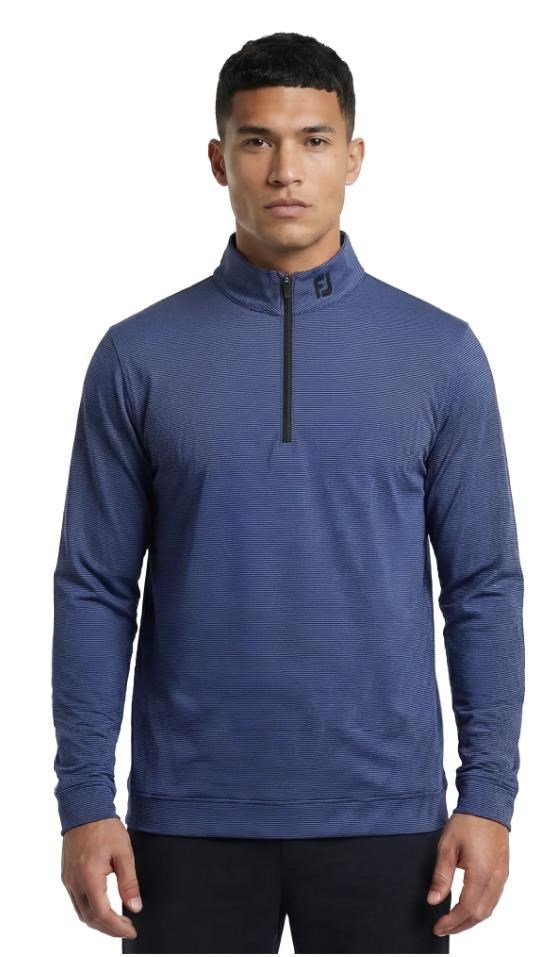 FootJoy Ottoman Stripe Chill-Out pánska mikina, čierna/vivid violet
