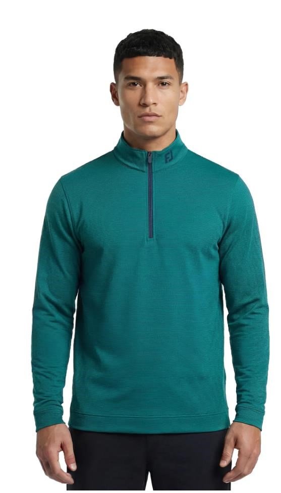 FootJoy Ottoman Stripe Chill-Out pánska mikina, navy/field green