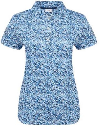 FootJoy Cap Sleeve Lisle dámske polo, navy floral print