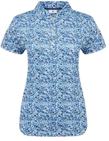 FootJoy Cap Sleeve Lisle dámske polo, navy floral print