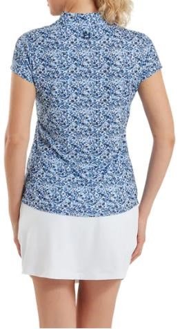 FootJoy Cap Sleeve Lisle dámske polo, navy floral print
