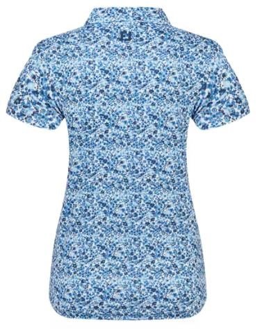 FootJoy Cap Sleeve Lisle dámske polo, navy floral print