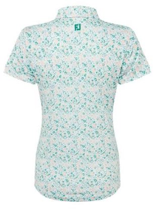 FootJoy Cap Sleeve Lisle dámske polo, tile blue floral print