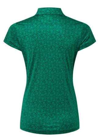 FootJoy Painted Floral Cap Sleeve Lisle dámske polo, field green