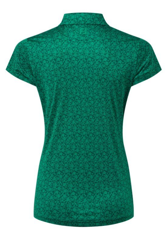 FootJoy Painted Floral Cap Sleeve Lisle dámske polo, field green