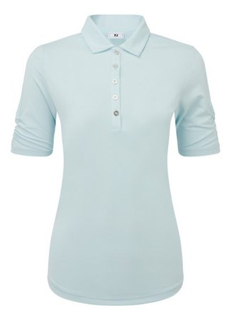 FootJoy Half Sleeve Ruched Lisle dámske polo, glacial blue