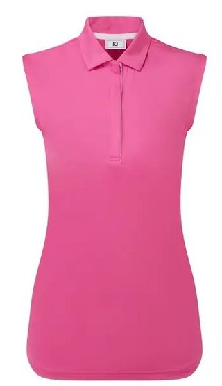 FootJoy Sleeveless Lisle dámske polo, hot pink