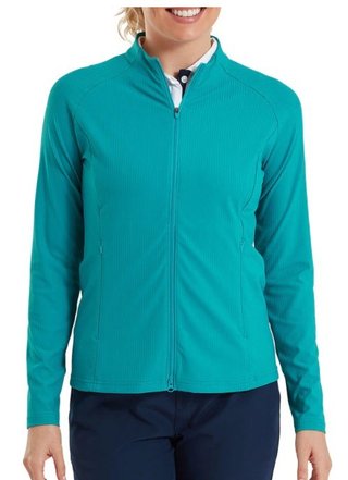 FootJoy Full-Zip Rib Midlayer dámska mikina, tile blue