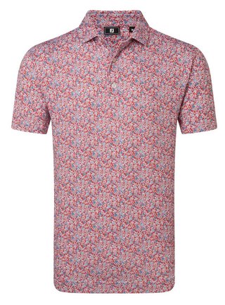 FootJoy Meadow Print Lisle pánske polo, nantucket red/hambray/coastal blue