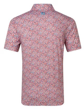 FootJoy Meadow Print Lisle pánske polo, nantucket red/hambray/coastal blue