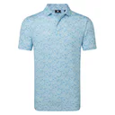 FootJoy Meadow Print Lisle pánske polo, blue reef/sea glass/deep reef