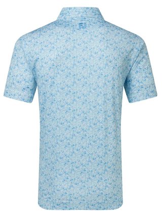 FootJoy Meadow Print Lisle pánske polo, blue reef/sea glass/deep reef