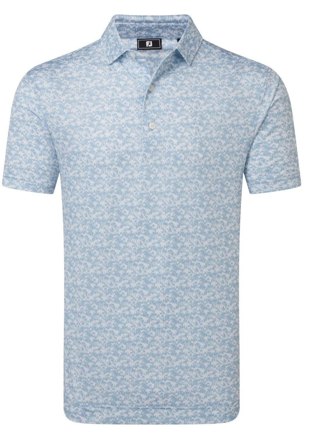 FootJoy Hidden Palm Print Lisle pánske polo, chambray/white