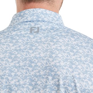 FootJoy Hidden Palm Print Lisle pánske polo, chambray/white