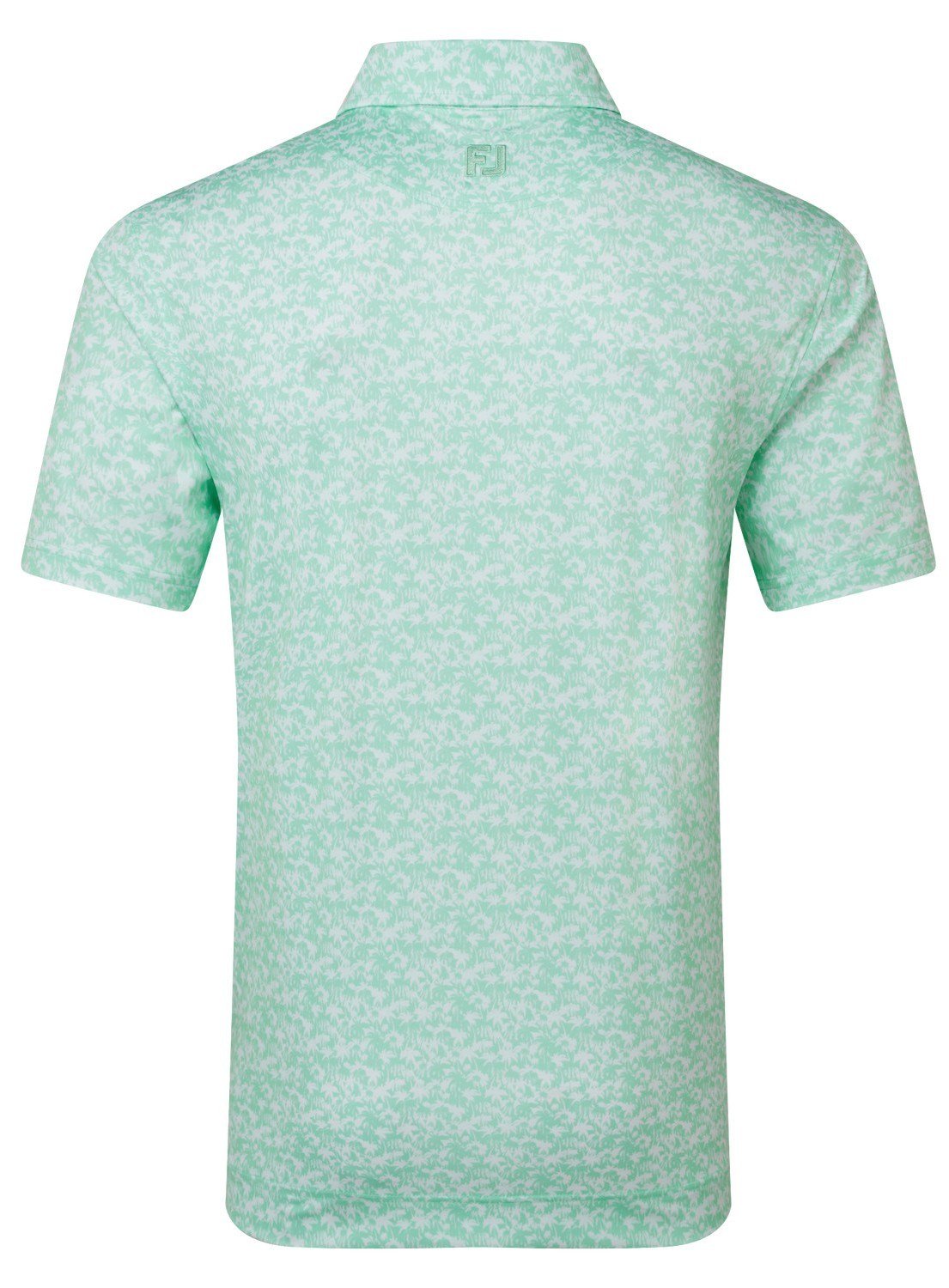 FootJoy Hidden Palm Print Lisle pánske polo, sea glass/white