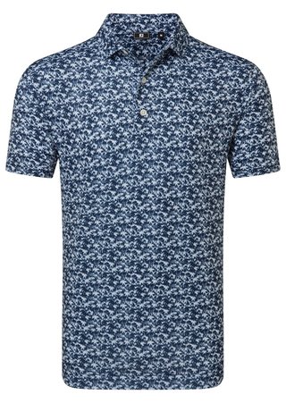 FootJoy Hidden Palm Print Lisle pánske polo, navy/white