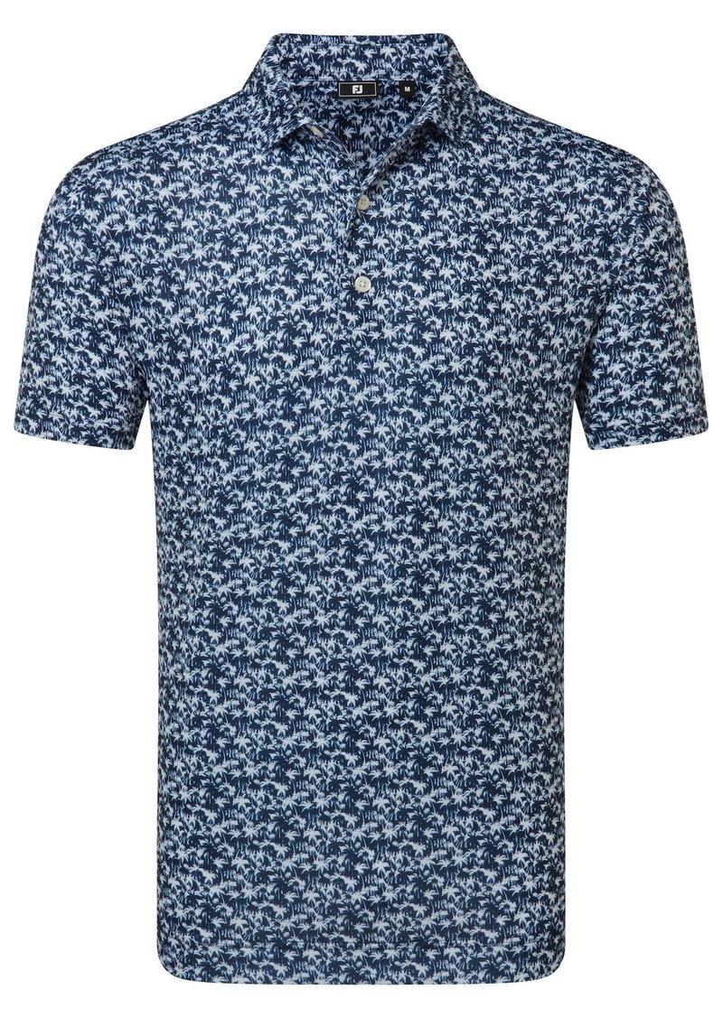 FootJoy Hidden Palm Print Lisle pánske polo, navy/white