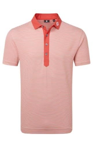 FootJoy Feeder Stripe Pique pánske polo, nantucket red