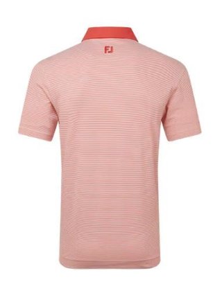 FootJoy Feeder Stripe Pique pánske polo, nantucket red