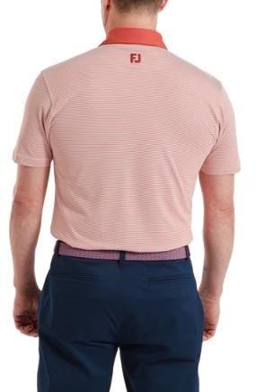 FootJoy Feeder Stripe Pique pánske polo, nantucket red