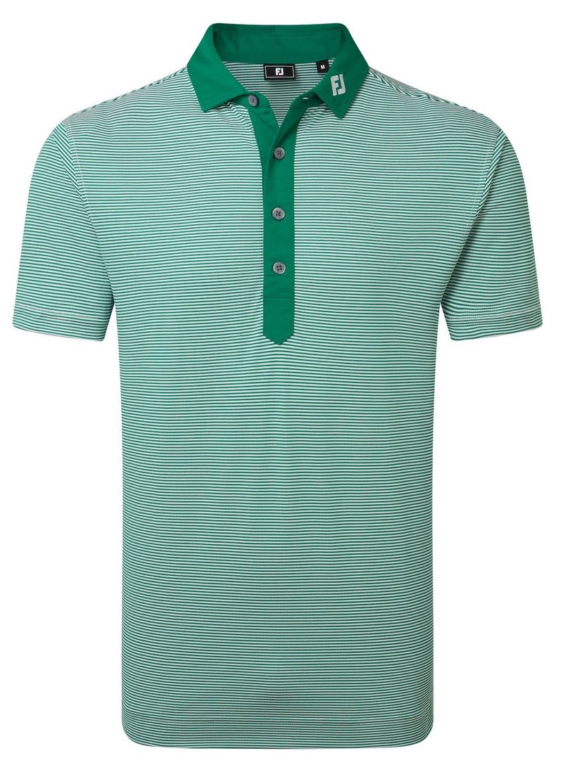 FootJoy Feeder Stripe Pique pánske polo, field green