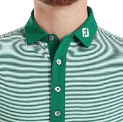 FootJoy Feeder Stripe Pique pánske polo, field green