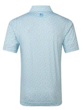 FootJoy Surfs Up Print Lisle pánske polo, deep reef/white/sea glass/blue reef