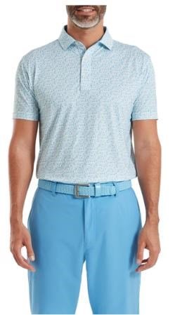 FootJoy Surfs Up Print Lisle pánske polo, deep reef/white/sea glass/blue reef