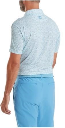 FootJoy Surfs Up Print Lisle pánske polo, deep reef/white/sea glass/blue reef