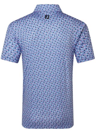 FootJoy Surfs Up Print Lisle pánske polo, white/vivid violet/pink pop/black