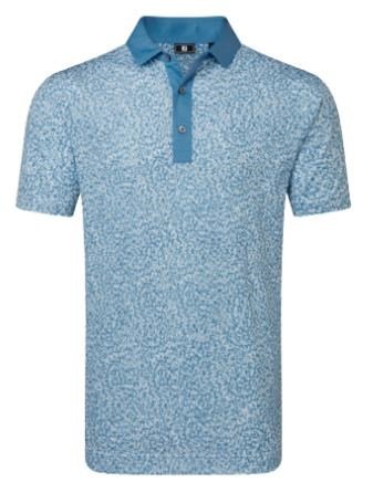 FootJoy Condensed Camo Print Lisle pánske polo, white/chambray/coastal blue