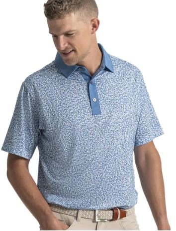 FootJoy Condensed Camo Print Lisle pánske polo, white/chambray/coastal blue