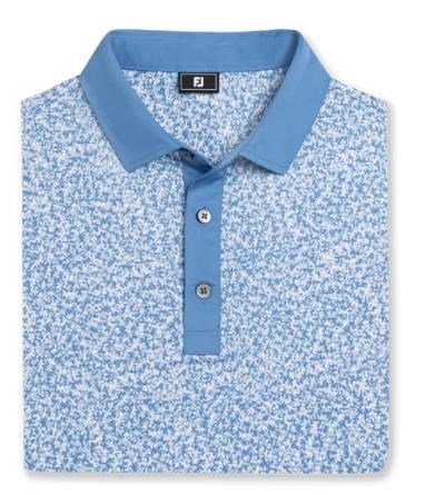 FootJoy Condensed Camo Print Lisle pánske polo, white/chambray/coastal blue