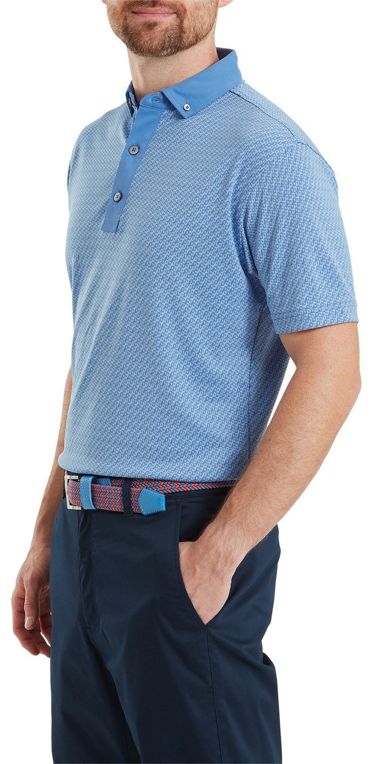 FootJoy Star Geo Jacquard pánske polo, coastal blue