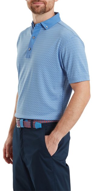 FootJoy Star Geo Jacquard pánske polo, coastal blue