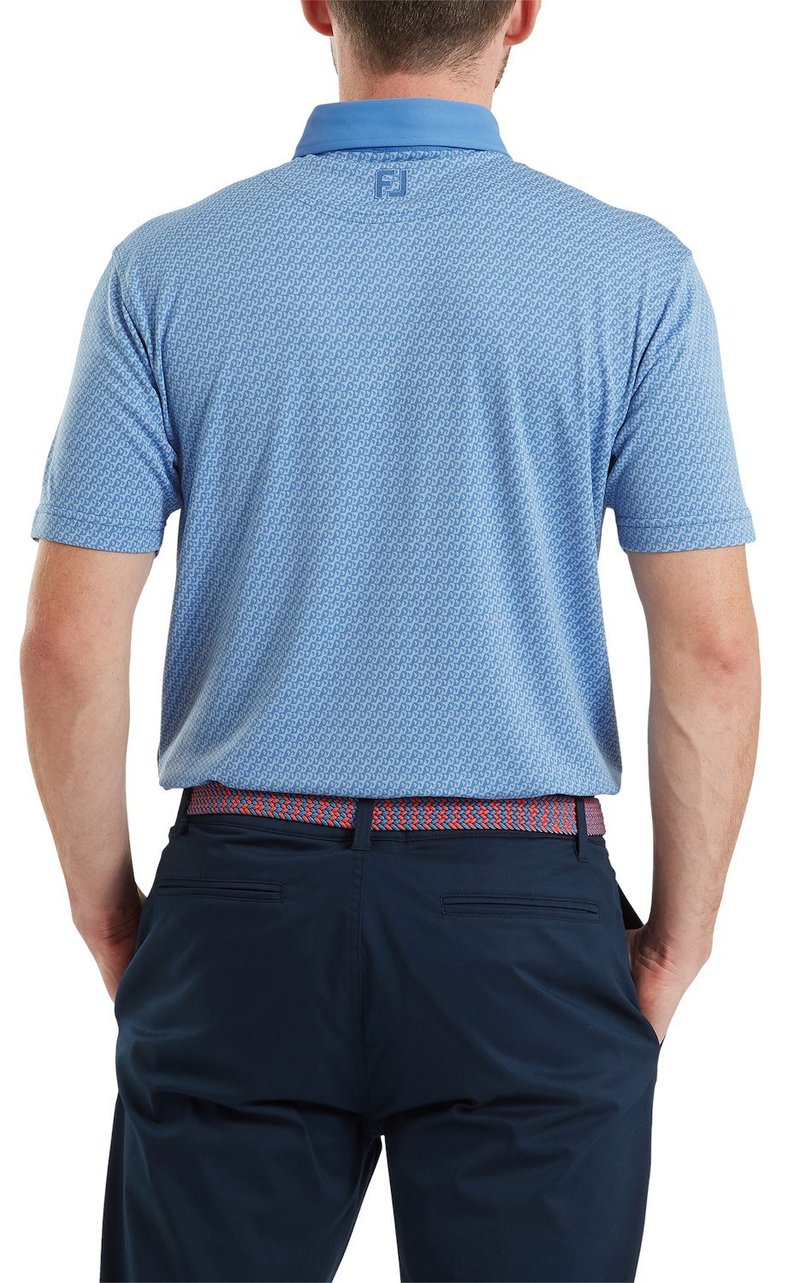 FootJoy Star Geo Jacquard pánske polo, coastal blue
