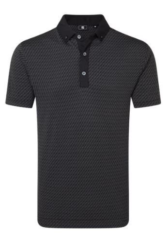 FootJoy Star Geo Jacquard pánske polo, čierne