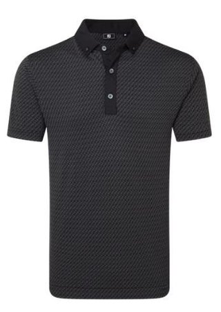 FootJoy Star Geo Jacquard pánske polo, čierne