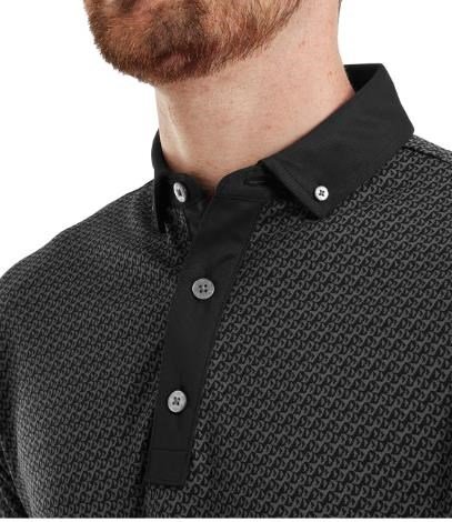 FootJoy Star Geo Jacquard pánske polo, čierne